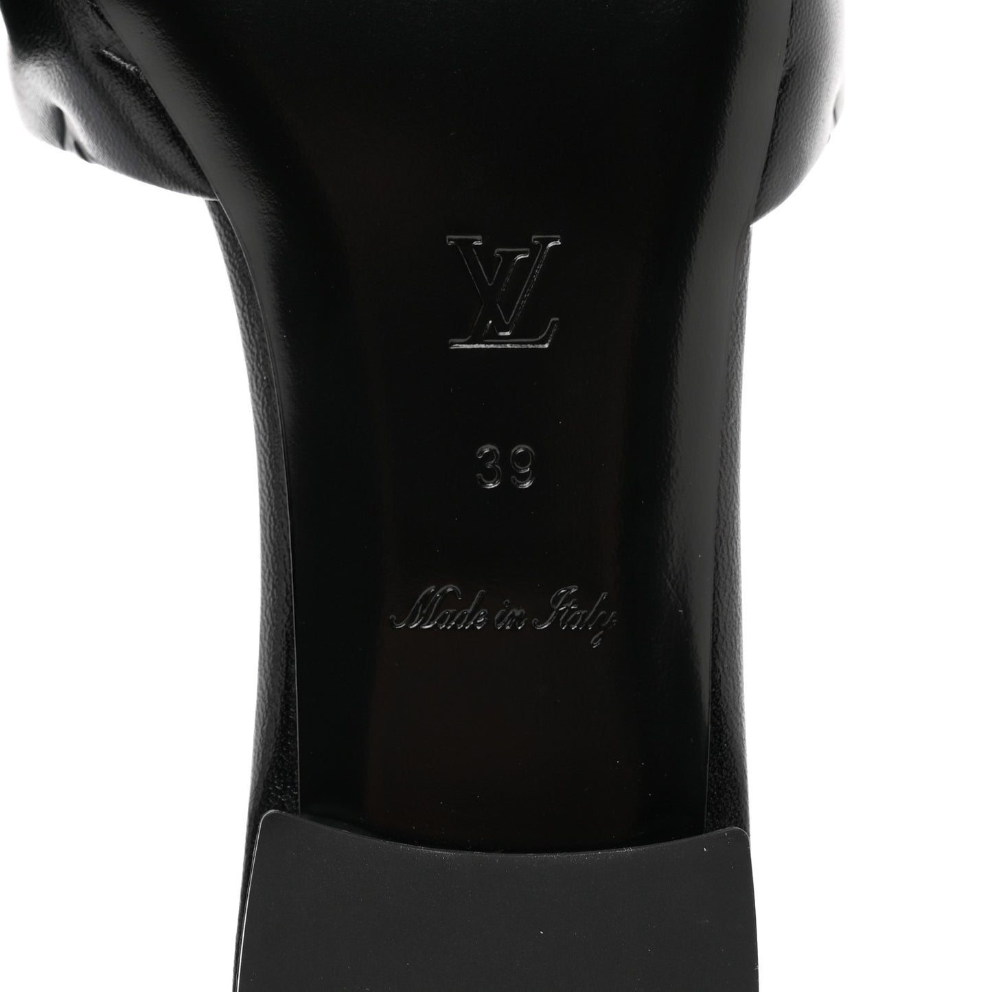 Lambskin Embossed Monogram Revival Flat Mules 39 Black