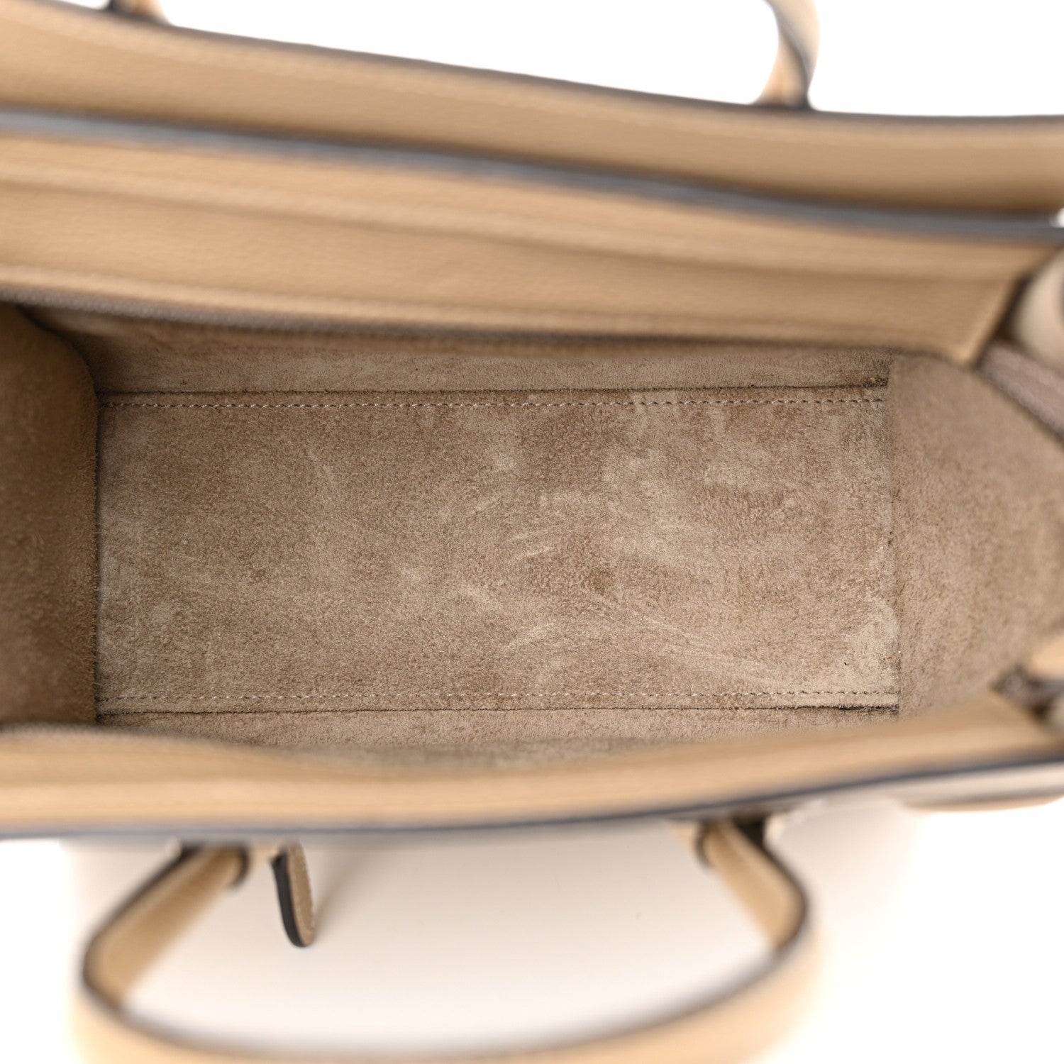 Celine Drummed Calfskin Nano Luggage Dune 5 of 15