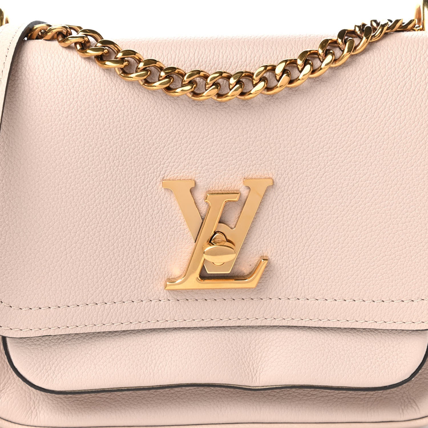 Louis Vuitton Grained Calfskin Lockme Chain Bag Greige 11 of 13