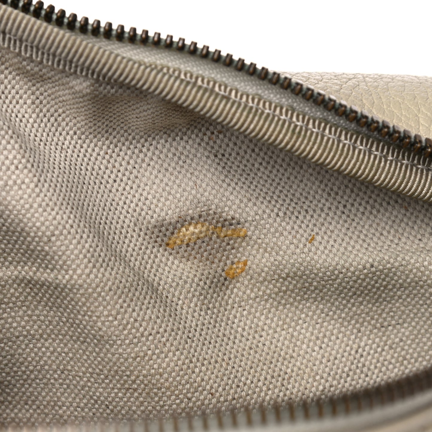 Grained Calfskin Logo Belt Bag White