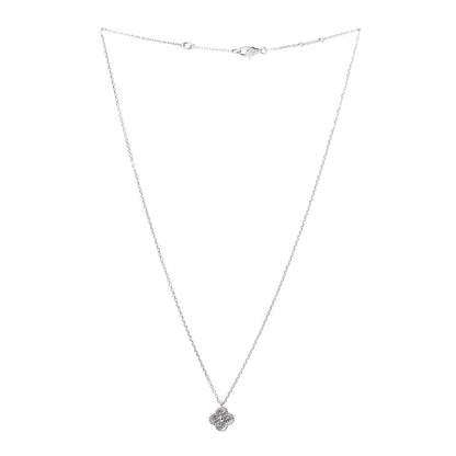 Van Cleef & Arpels 18K White Gold Diamond Sweet Alhambra Pendant Necklace 3 of 8