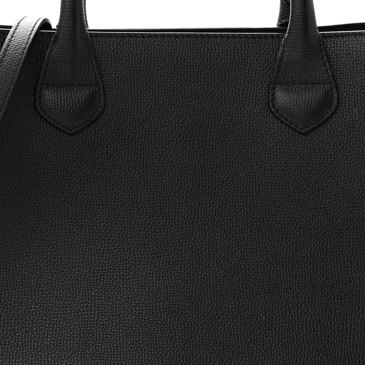 Burberry Grainy Calfskin House Check Medium Banner Tote Black 8 of 13