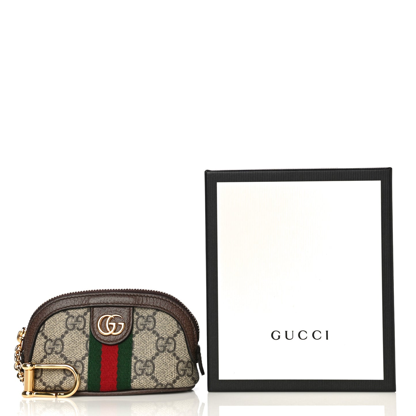 GG Supreme Monogram Web Ophidia Dome Key Pouch Beige New Acero