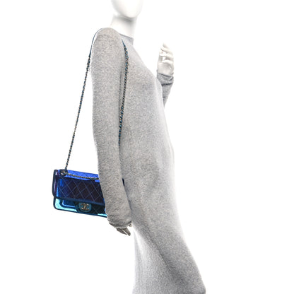 Chanel PVC Lambskin Stitched Medium Coco Splash Flap Blue 2 of 10