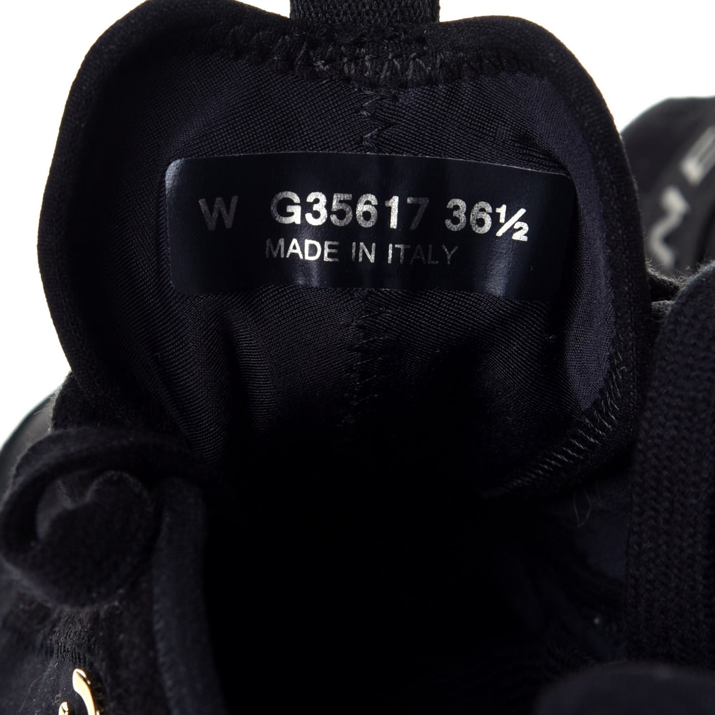 Velvet Calfskin Mixed Fibers CC Sneakers 36.5 Black