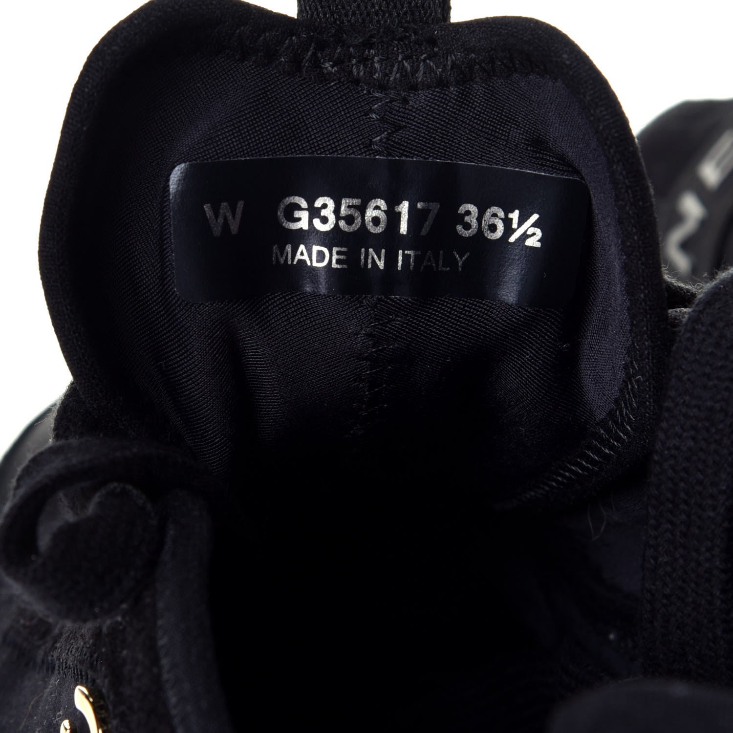 Chanel Velvet Calfskin Mixed Fibers CC Sneakers 36.5 Black 7 of 8