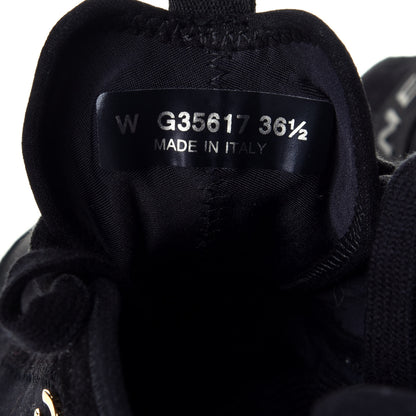 Chanel Velvet Calfskin Mixed Fibers CC Sneakers 36.5 Black 7 of 8