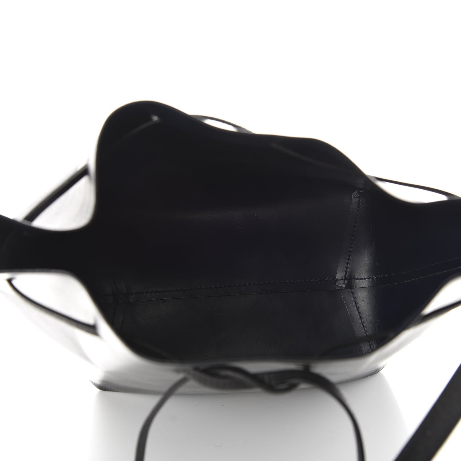Mansur Gavriel Vegetable Tanned Calfskin Bucket Bag Black Royal 5 of 9