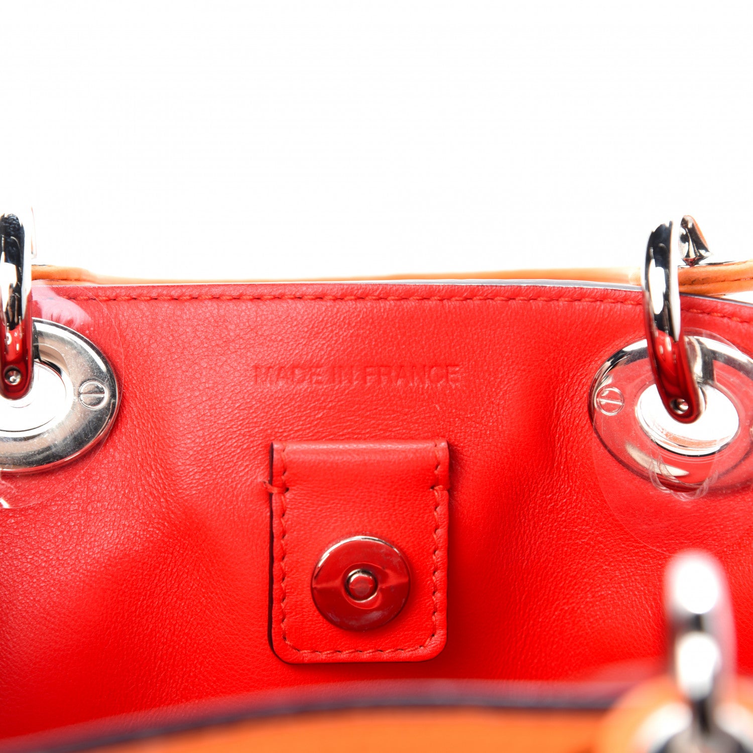 Christian Dior Calfskin Mini Diorissimo Tote Orange 10 of 12