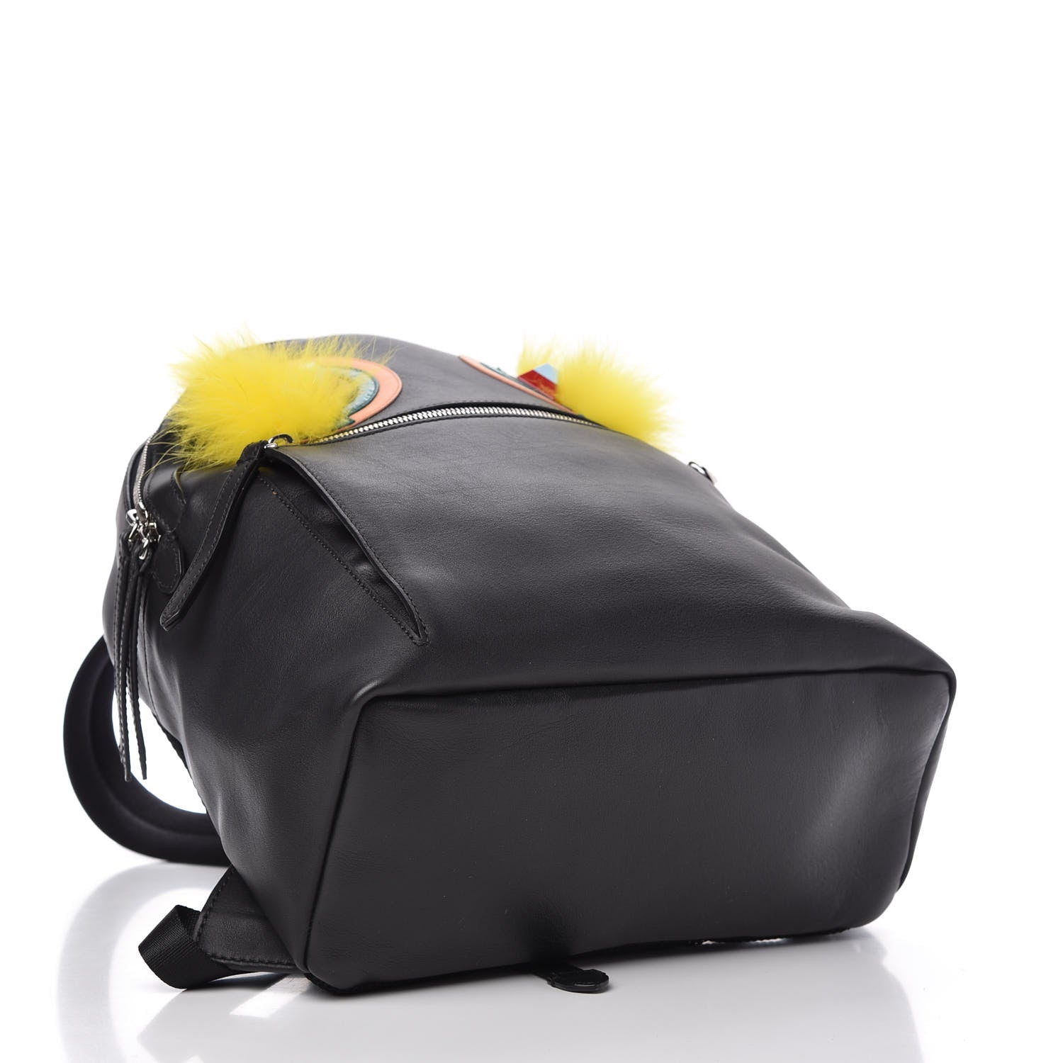Fendi Vitello Dolce Fox Elaphe Ayers Hypnoteyes Large Backpack Black Giallo Multicolor 4 of 10