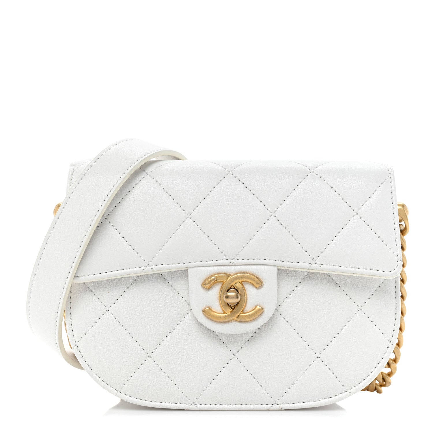 Chanel Calfskin Quilted Moon Messenger White 1 of 12