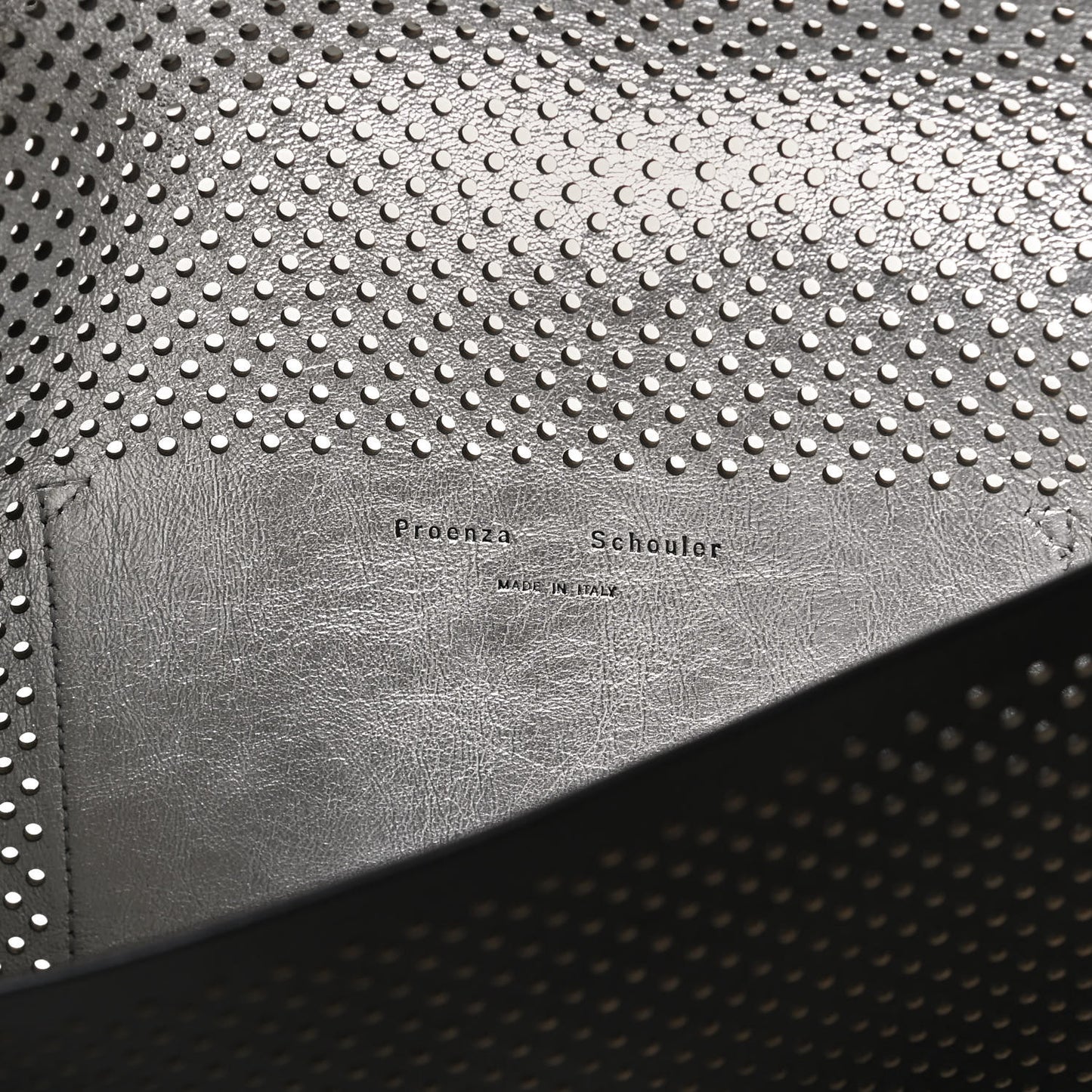 Lambskin Perforated Small Lunch Bag Clutch Black