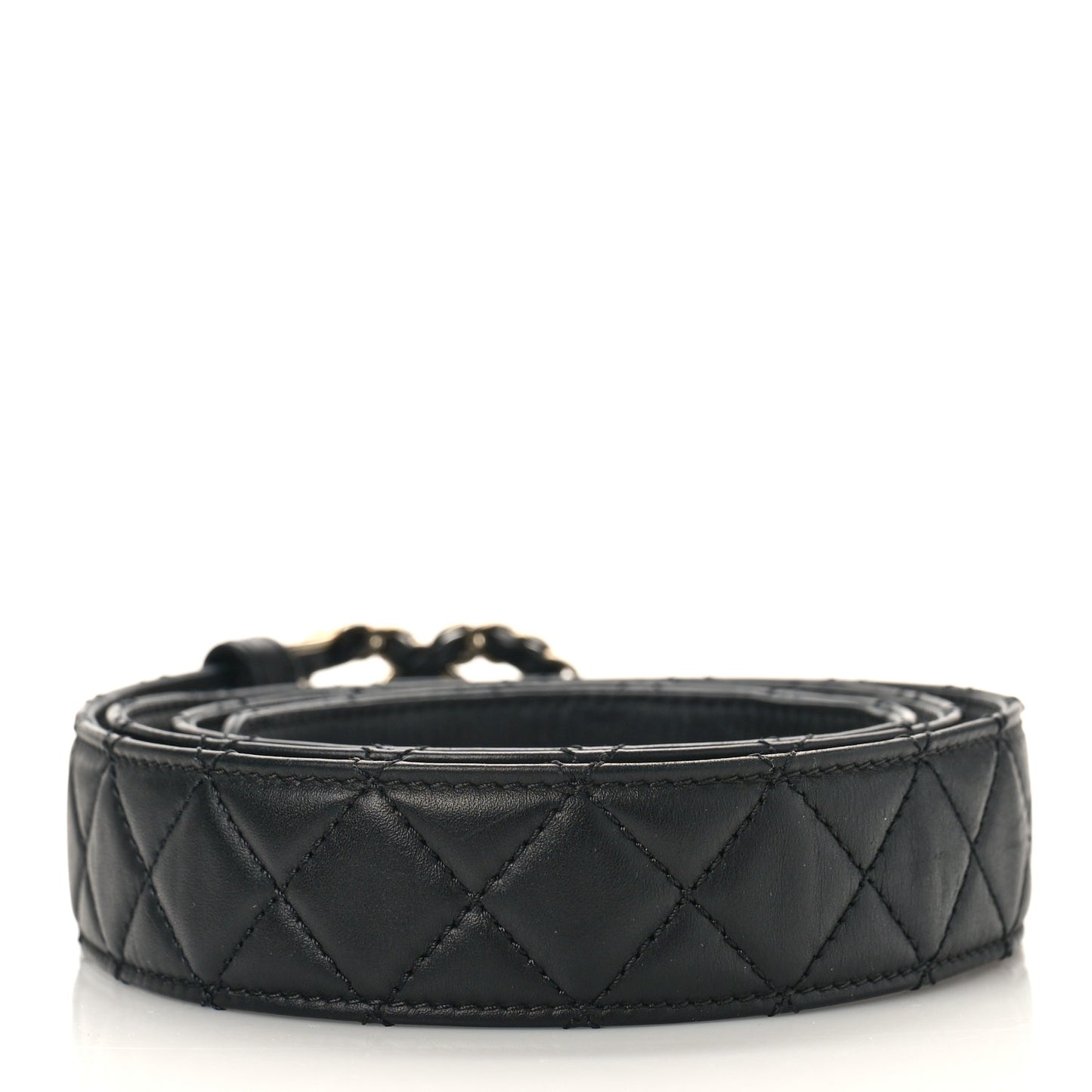 Lambskin Quilted CC Chain Belt 110 44 Black
