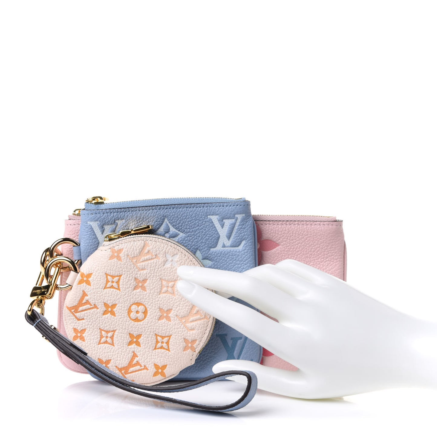 Empreinte Monogram Giant By The Pool Trio Pouch Rosebud Summer Blue Cream Saffron
