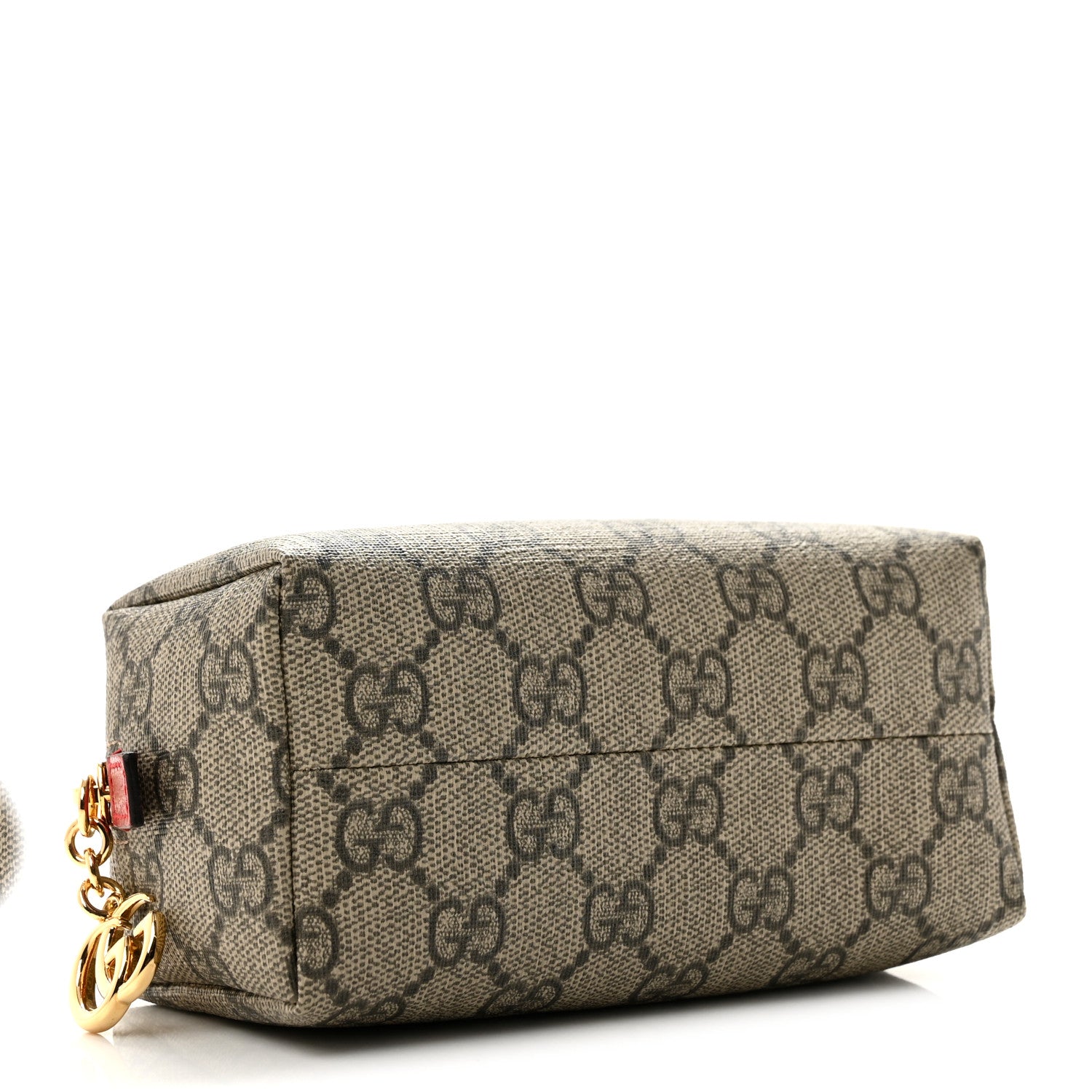 Gucci Soft GG Supreme Monogram Calfskin Small Ophidia Cosmetic Case Beige Ebony Hibiscus Red 4 of 8