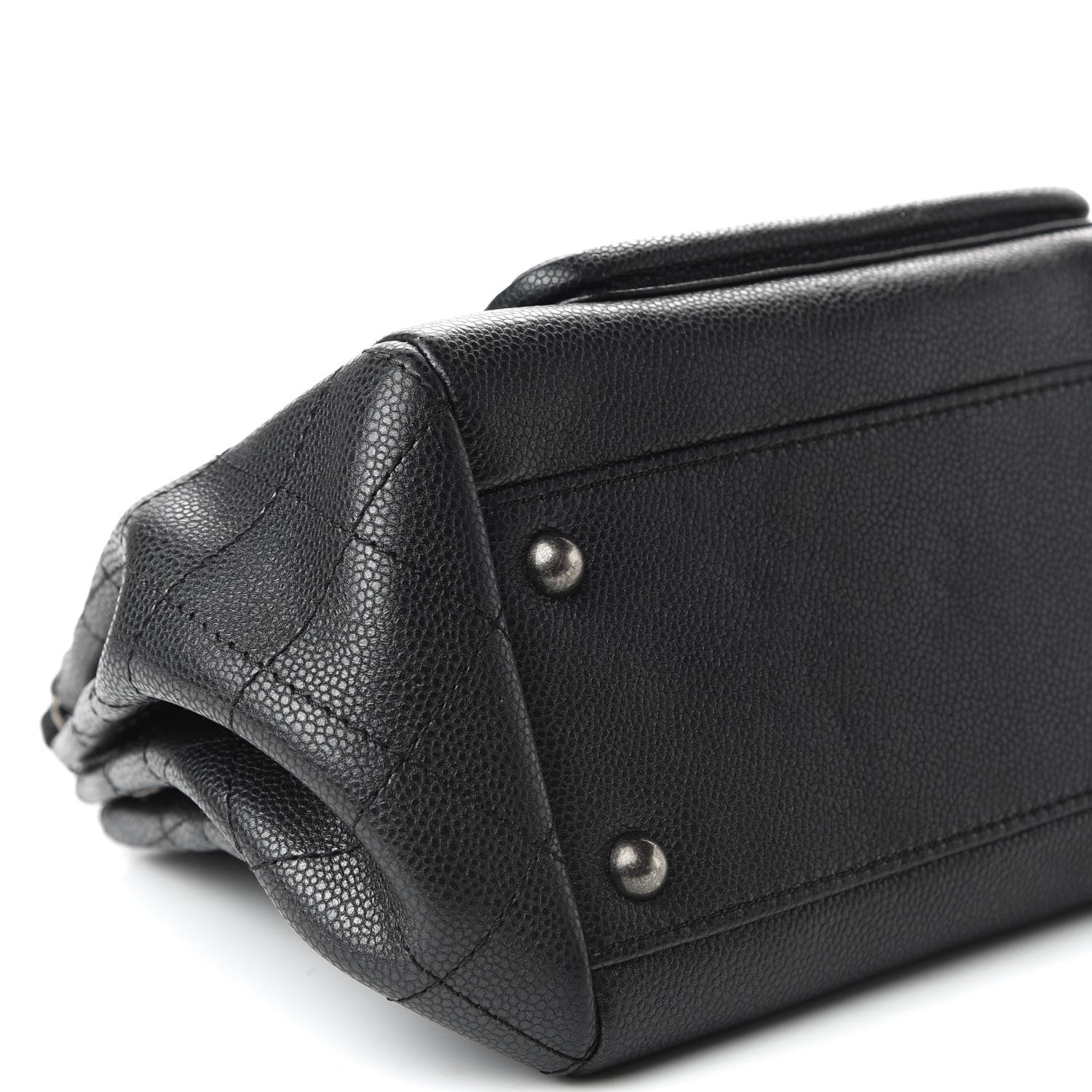 Chanel Caviar Quilted CC Accordion Shopping Bag Black 8 of 9