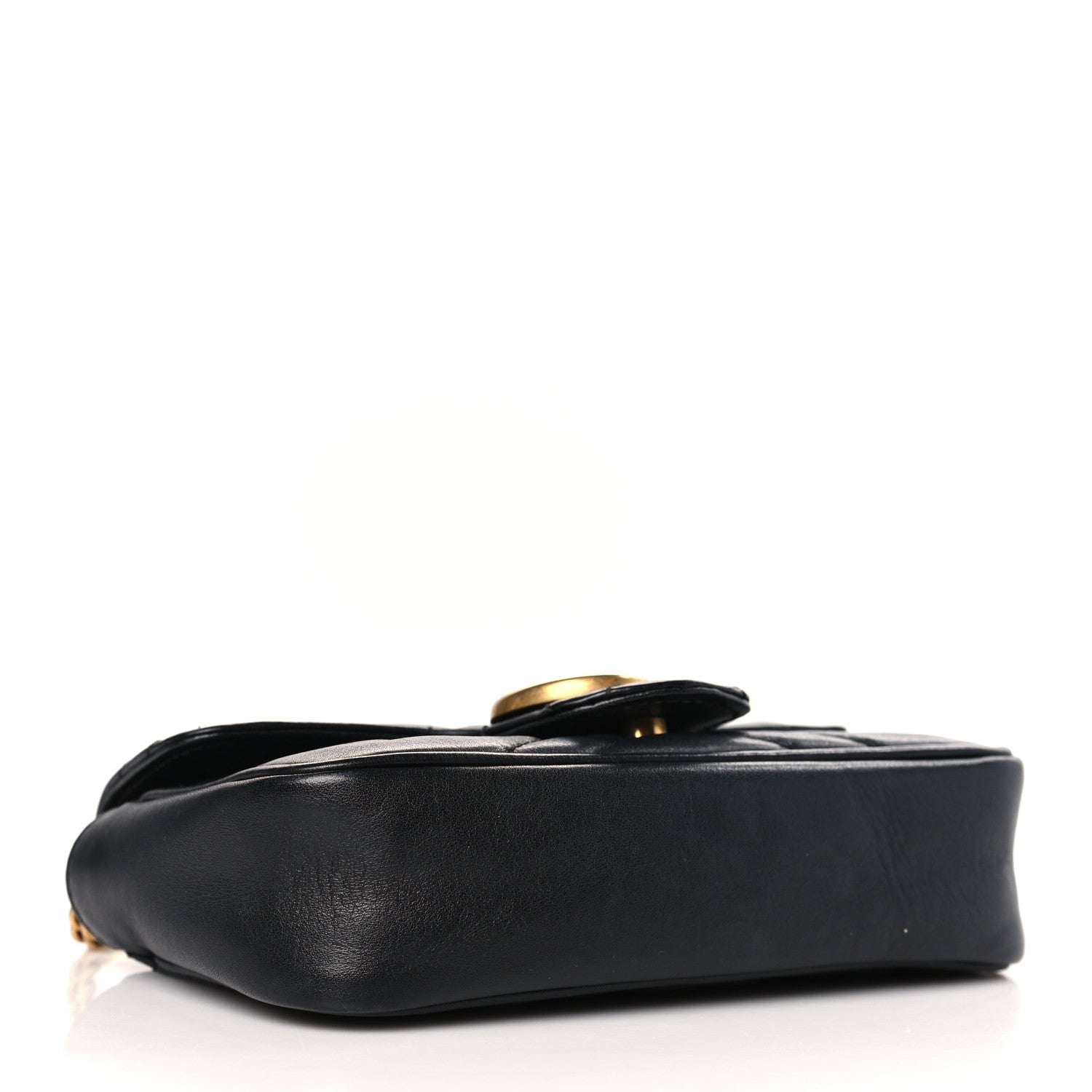 Gucci Calfskin Matelasse Super Mini GG Marmont Shoulder Bag Black 4 of 10