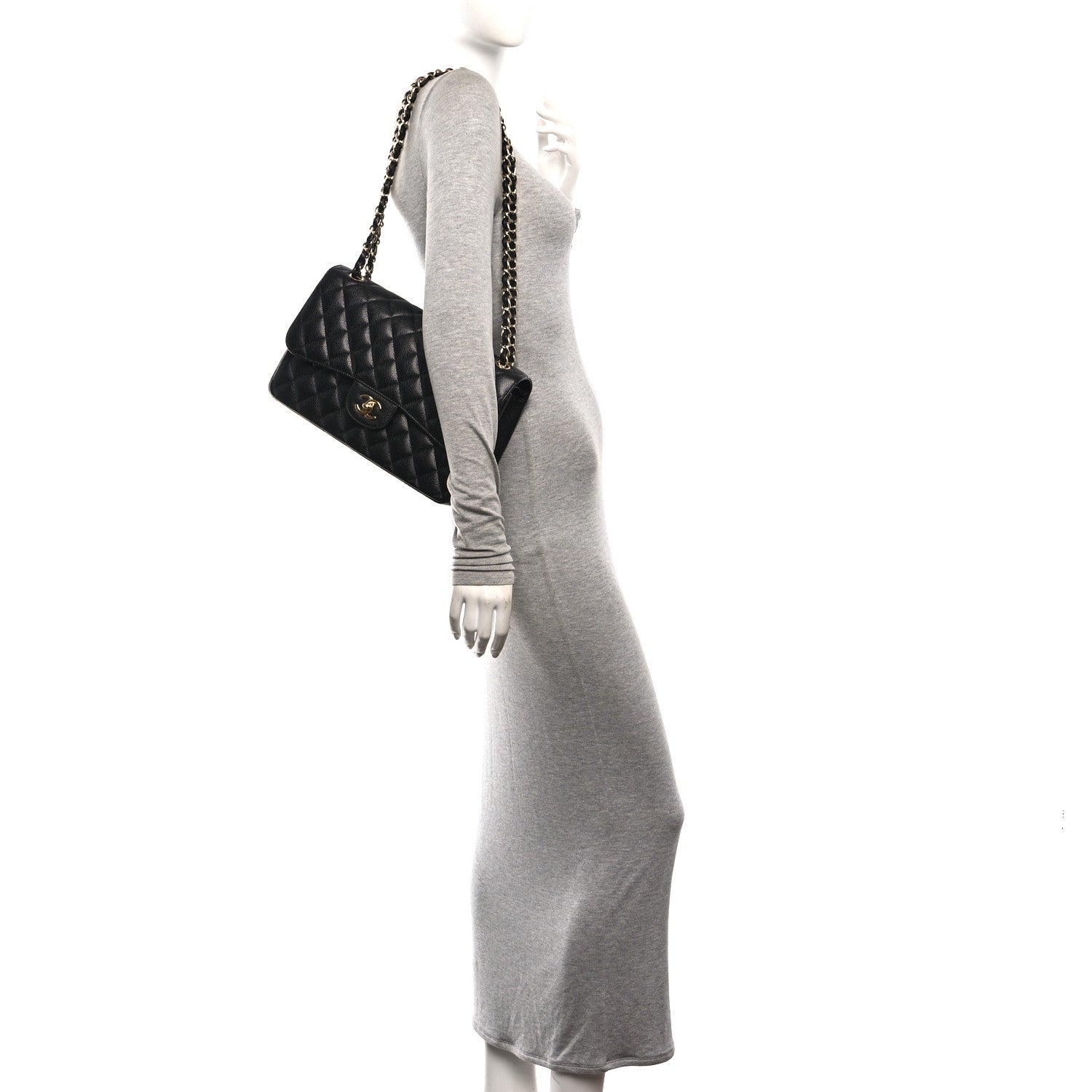 Chanel Caviar Quilted Jumbo Double Flap Black 2 of 10