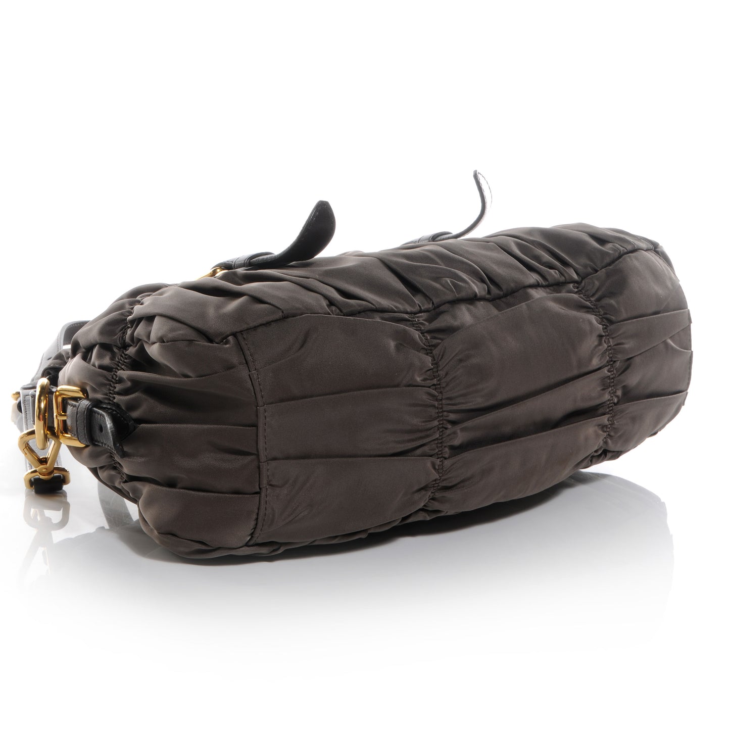 Tessuto Nylon Gaufre Shopping Satchel Fumo