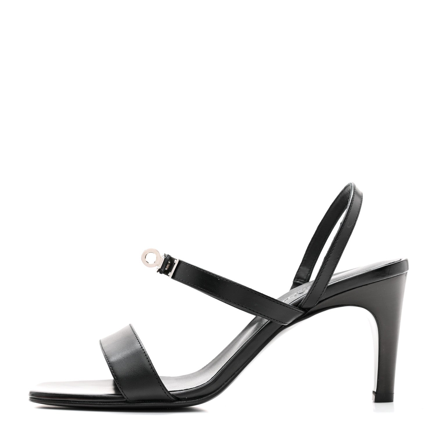 Hermes Calfskin Glamour 75 Sandals 38 Black 1 of 9