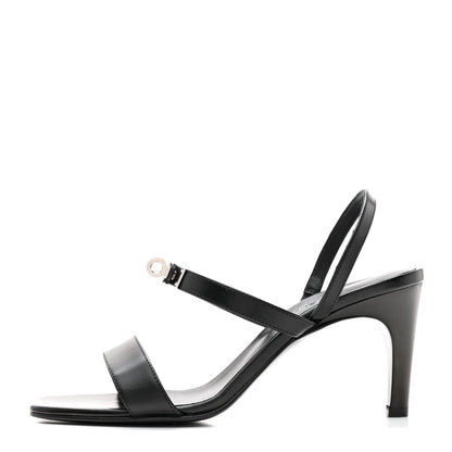 Hermes Calfskin Glamour 75 Sandals 38 Black 1 of 9