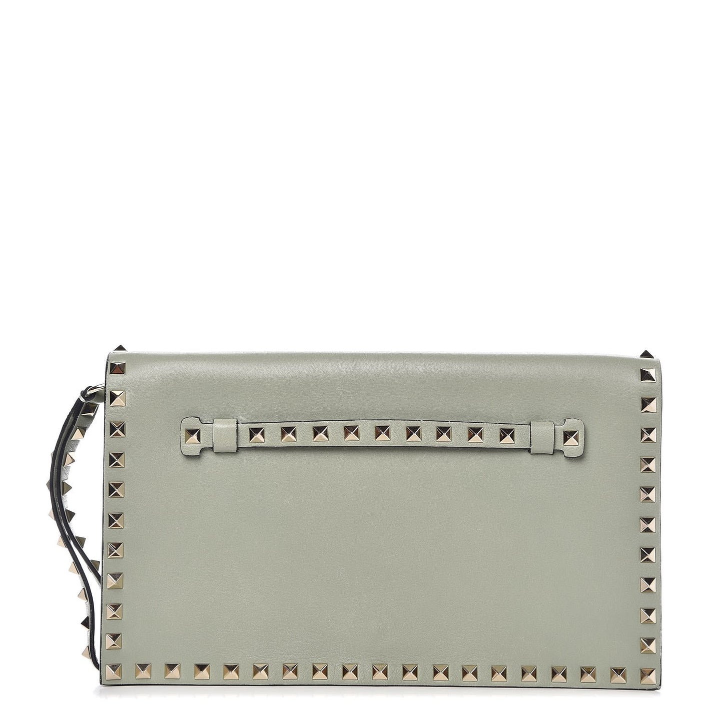 Nappa Rockstud Wristlet Clutch Green Tea Sorbet