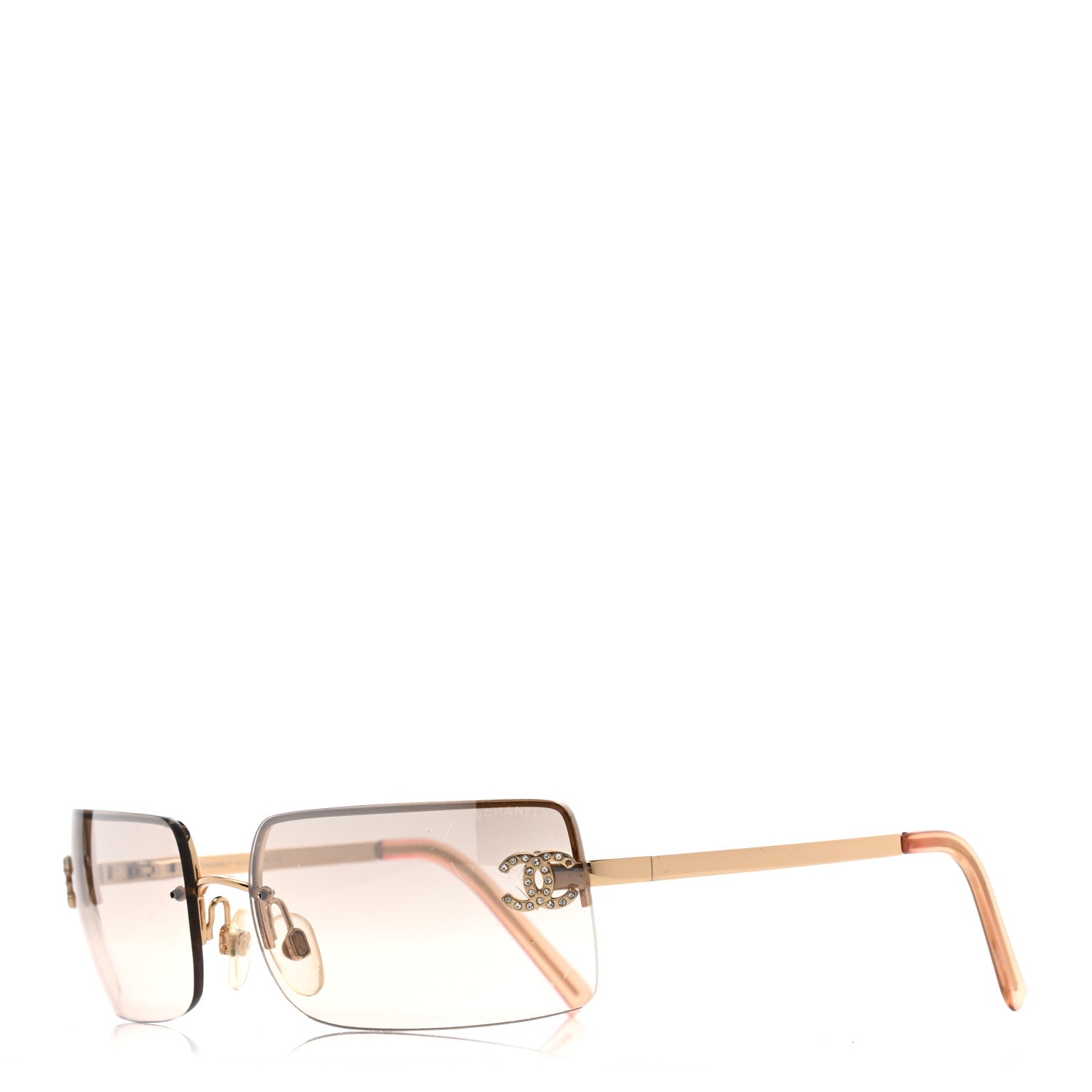 Chanel Crystal CC Logo Sunglasses 4104-B Gold 1 of 7