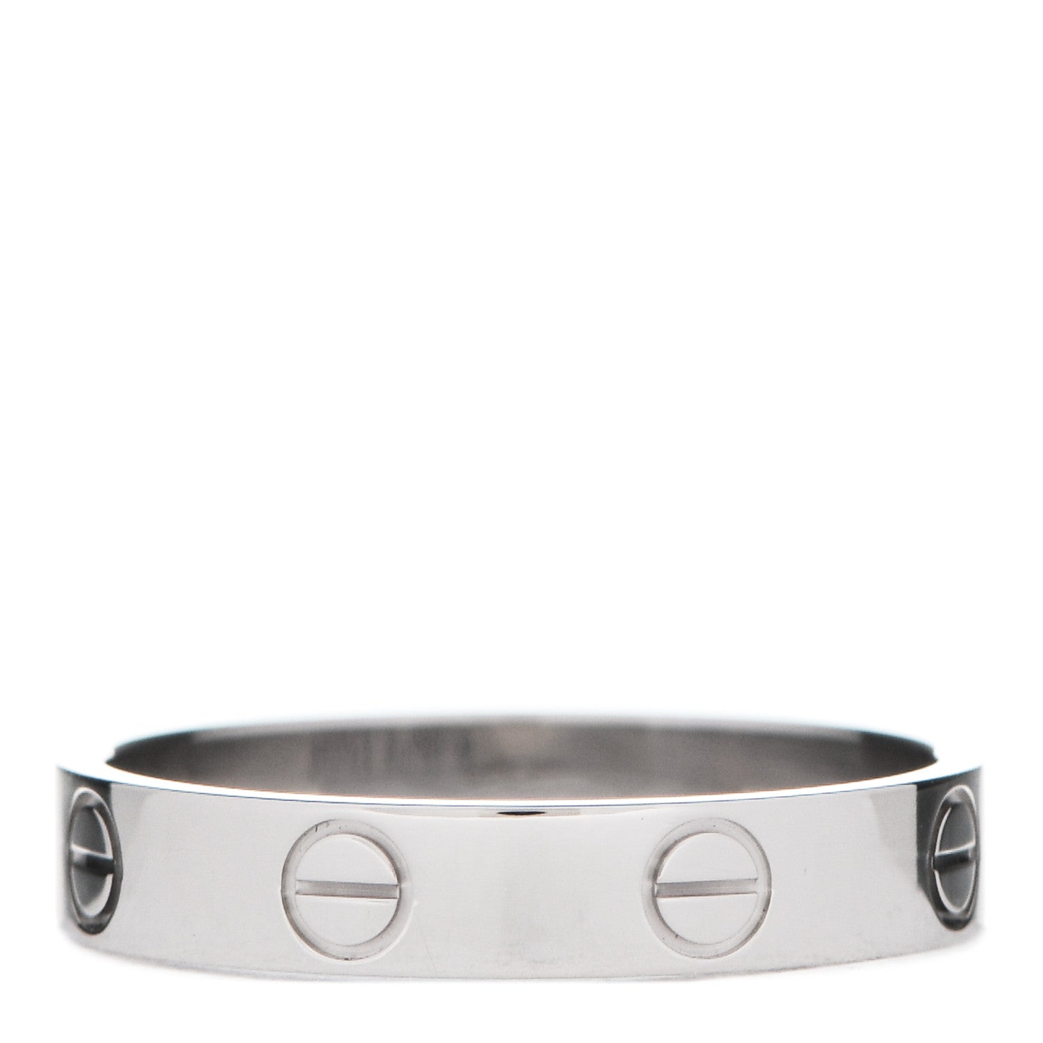 Cartier 18K White Gold 3.5mm LOVE Wedding Band Ring 54 6.75 3 of 5