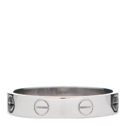 Cartier 18K White Gold 3.5mm LOVE Wedding Band Ring 54 6.75 3 of 5