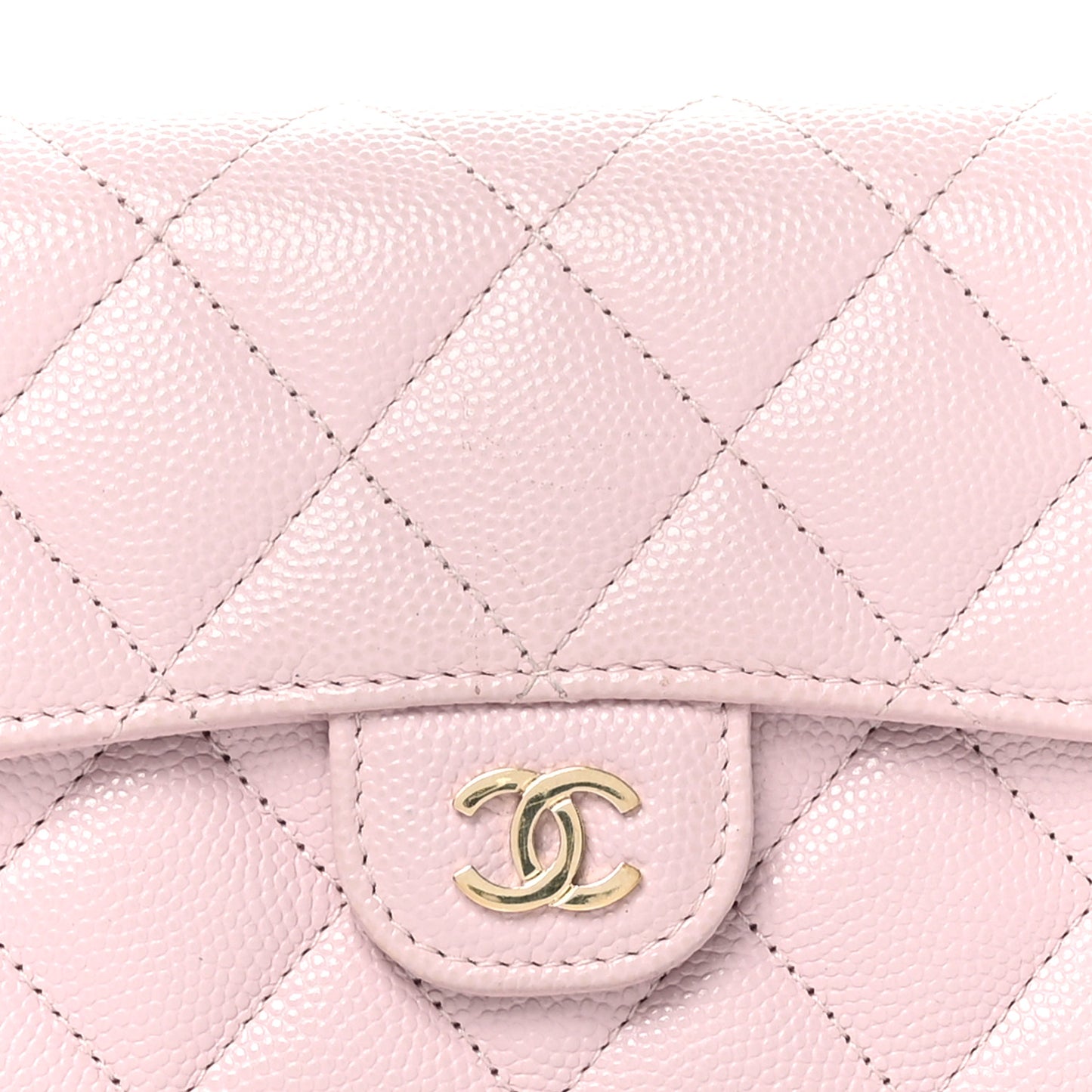 Caviar Quilted Medium Flap Wallet Light Pink