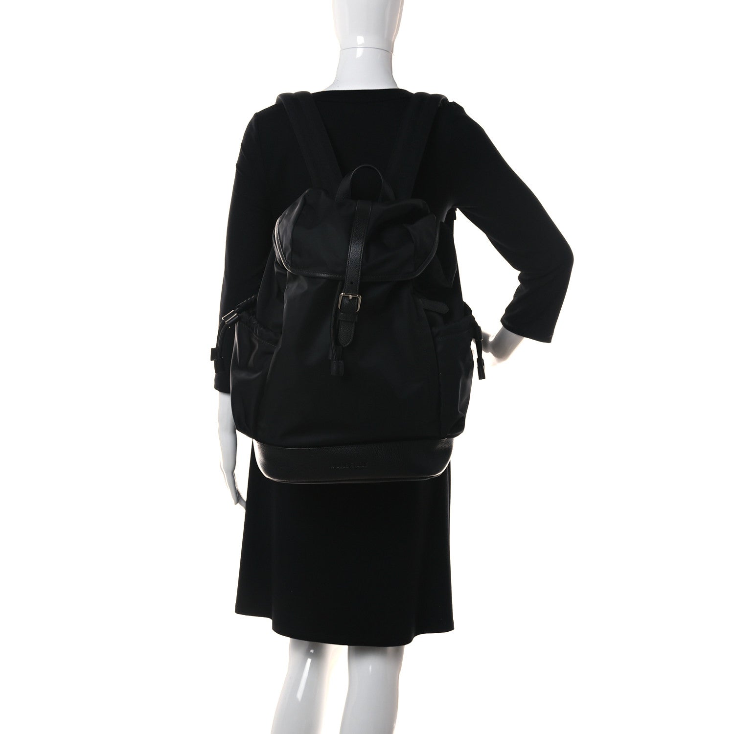 Burberry Nylon Grained Calfskin Watson Diaper Bag Black 2 of 14
