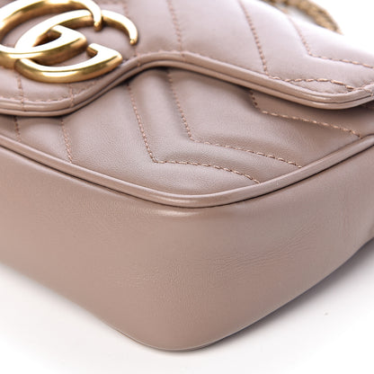 Gucci Calfskin Matelasse Super Mini GG Marmont Shoulder Bag Porcelain Rose 9 of 11