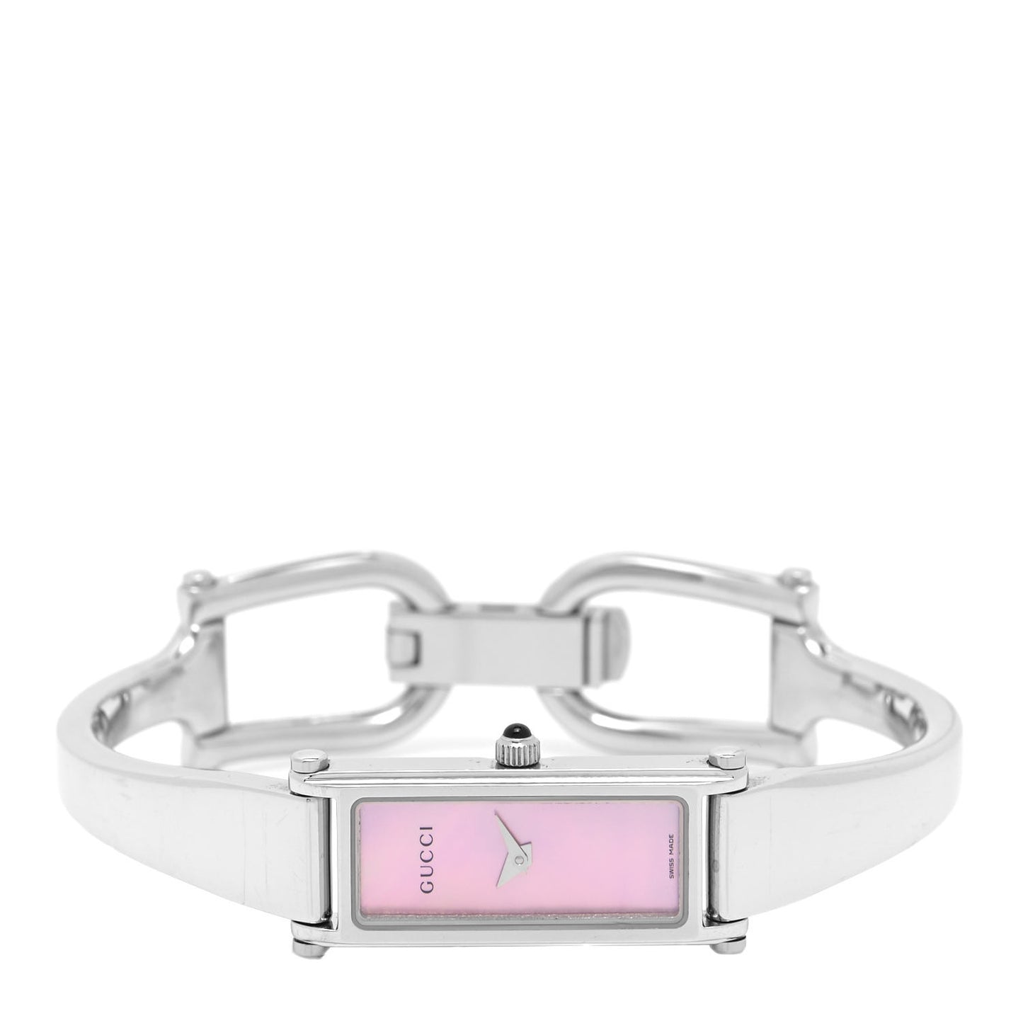 Stainless Steel Pink Mother of Pearl 12mm 1500L Horsebit Quartz Watch