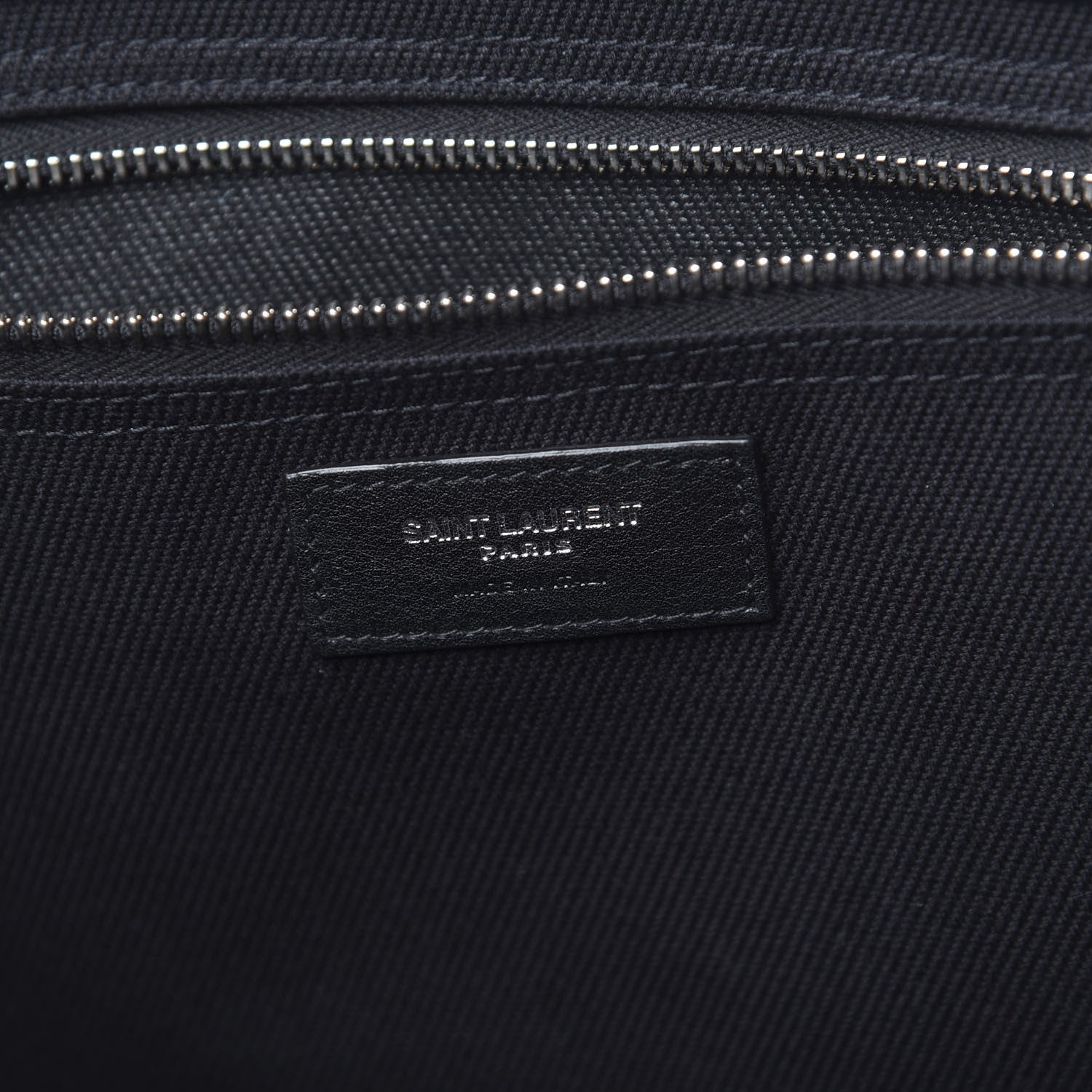 Saint Laurent Canvas Calfskin Rive Gauche North South Noe Tote Black White 5 of 10
