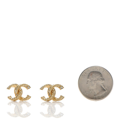Chanel Crystal CC Earrings Gold 2 of 4