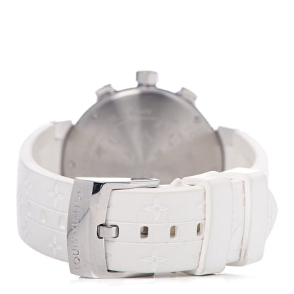 Louis Vuitton Stainless Steel Rubber Mother of Pearl 39mm Tambour Lovely Cup Quartz Watch 4 of 7