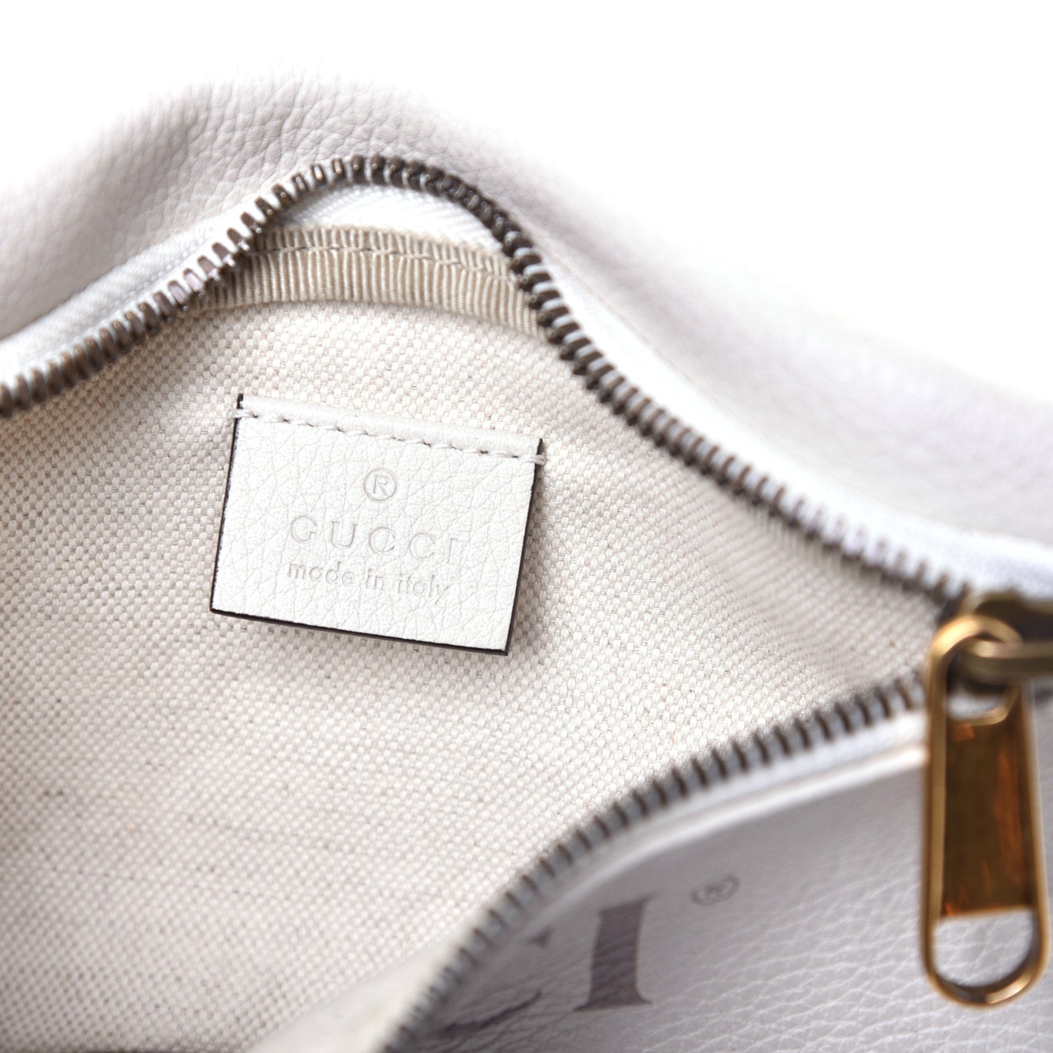 Gucci Grained Calfskin Small Logo Belt Bag White 6 of 12