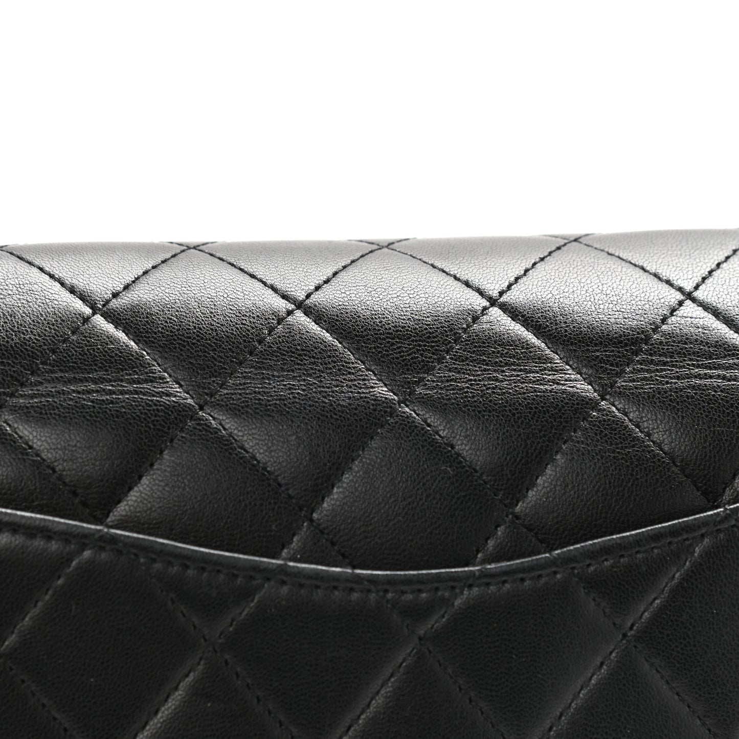 Lambskin Quilted Medium Double Flap Black