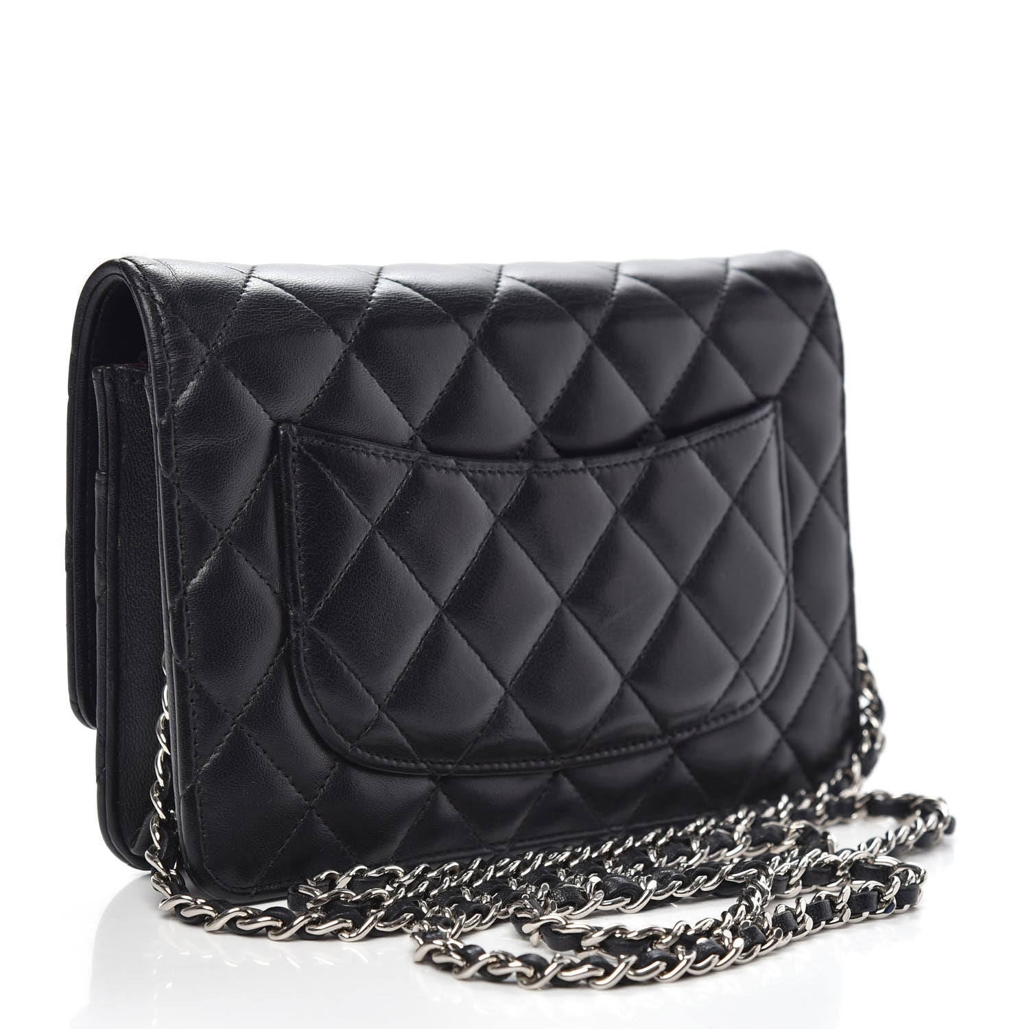 Chanel Lambskin Quilted Wallet On Chain WOC Black 3 of 14