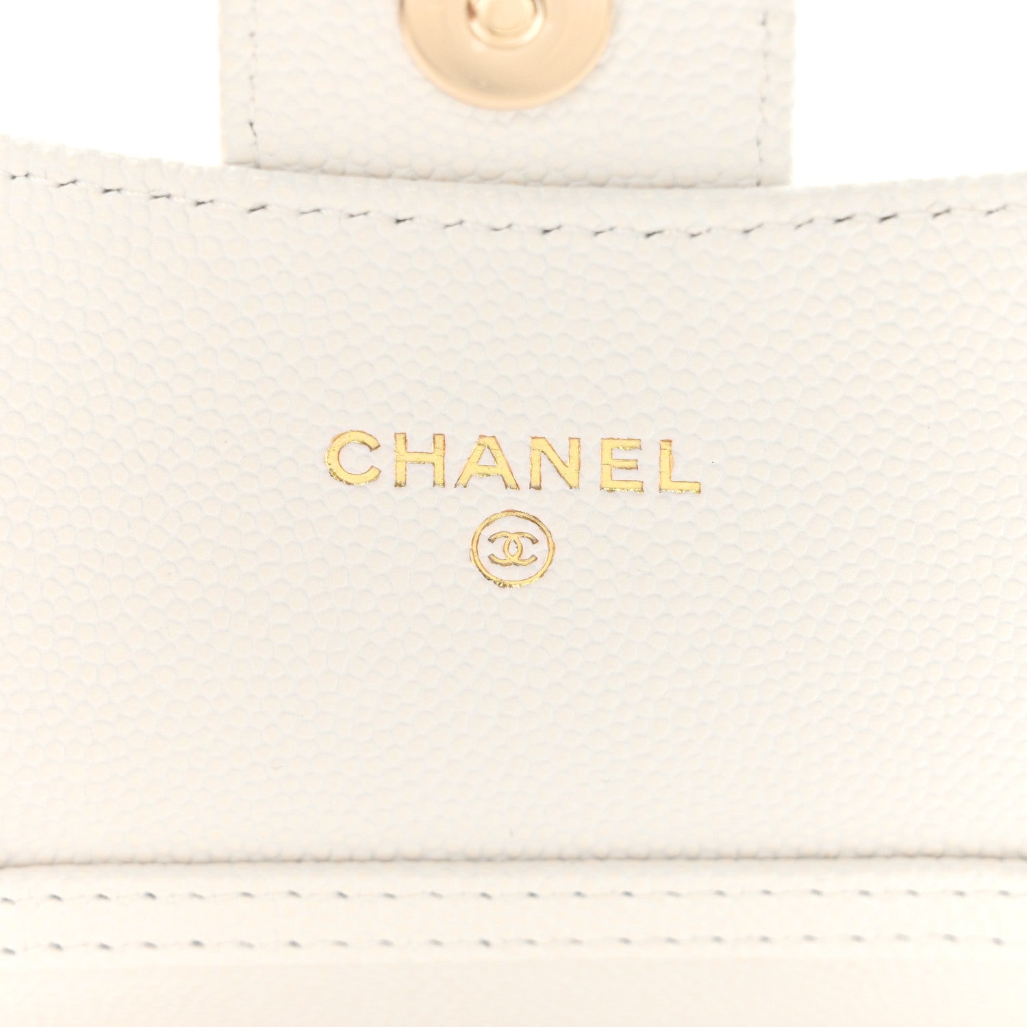 Chanel Caviar Quilted Flap Card Holder On Chain White 6 of 10