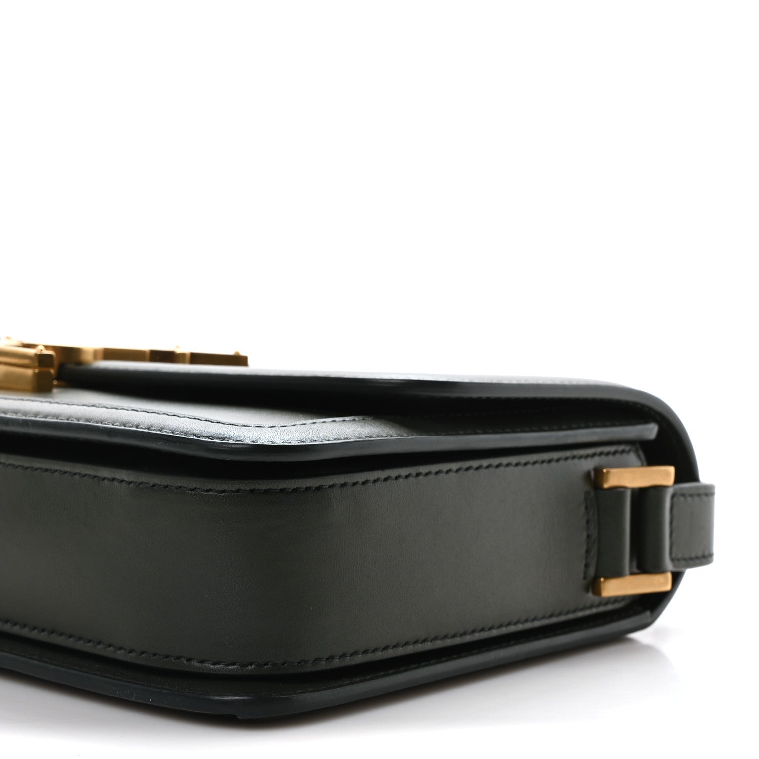 Saint Laurent Box Calfskin Monogram Medium Solferino Satchel Vert Fonce 10 of 10