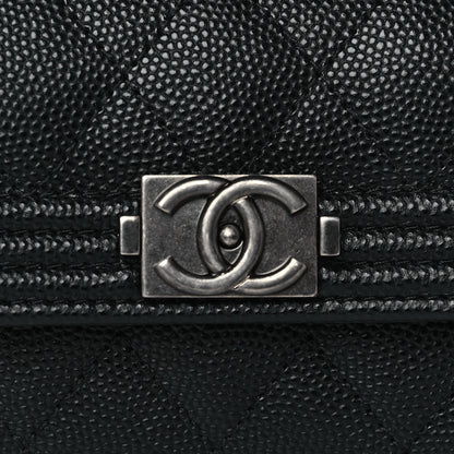 Chanel Caviar Quilted Boy Flap Card Holder Black 9 of 10