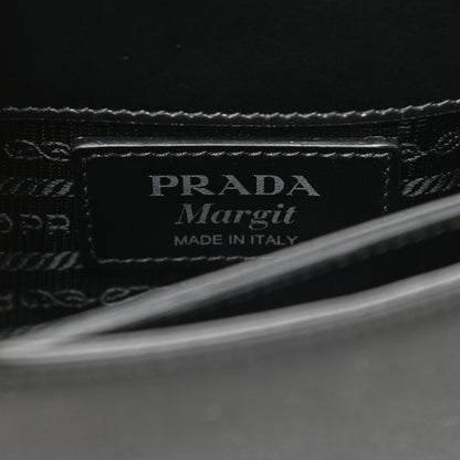 Prada Tessuto Vitello Medium Margit Shoulder Bag Black 6 of 11