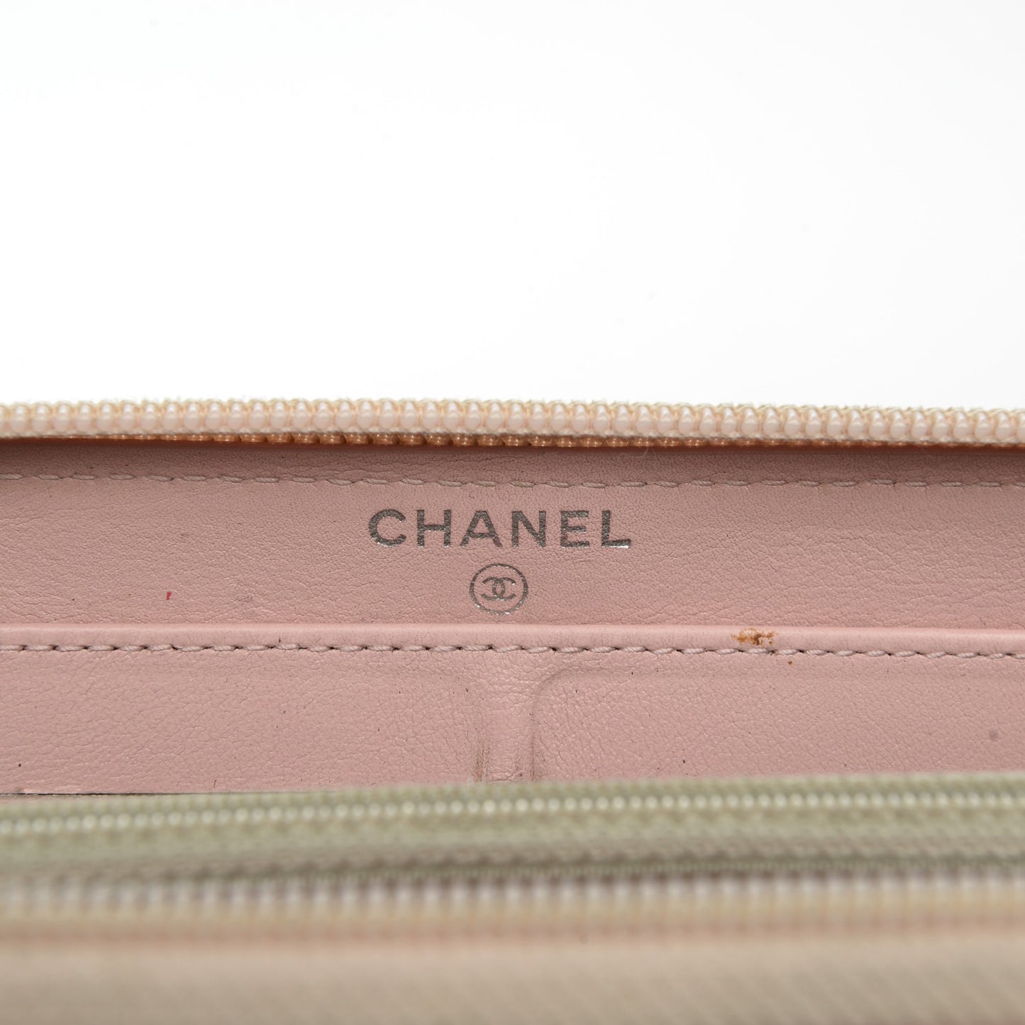 Caviar Large Timeless CC Zip Around Wallet Light Pink