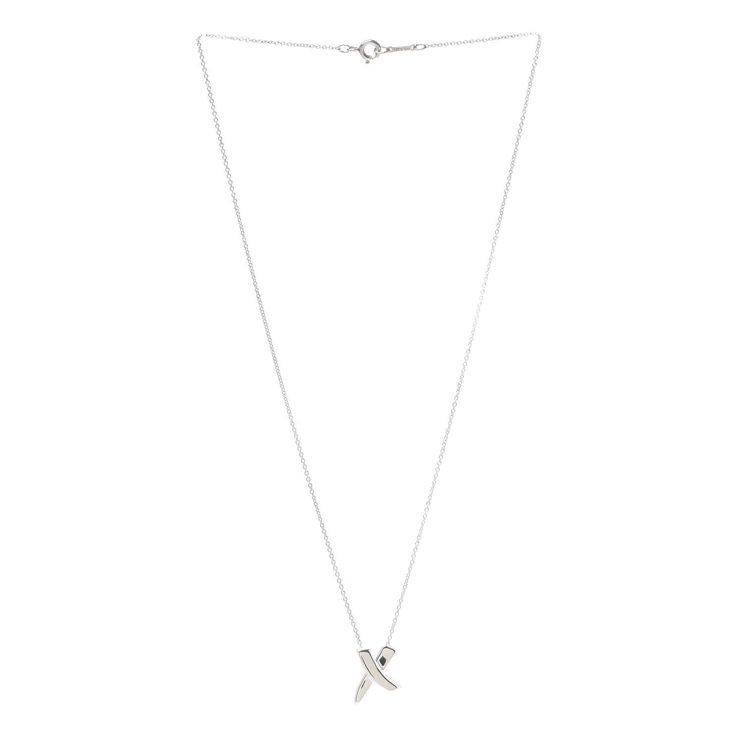 Tiffany Sterling Silver Paloma Picasso Graffiti X Pendant Necklace 3 of 4