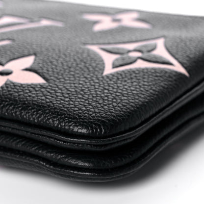 Louis Vuitton Empreinte Monogram Giant Double Zip Pochette Black Cream 10 of 12