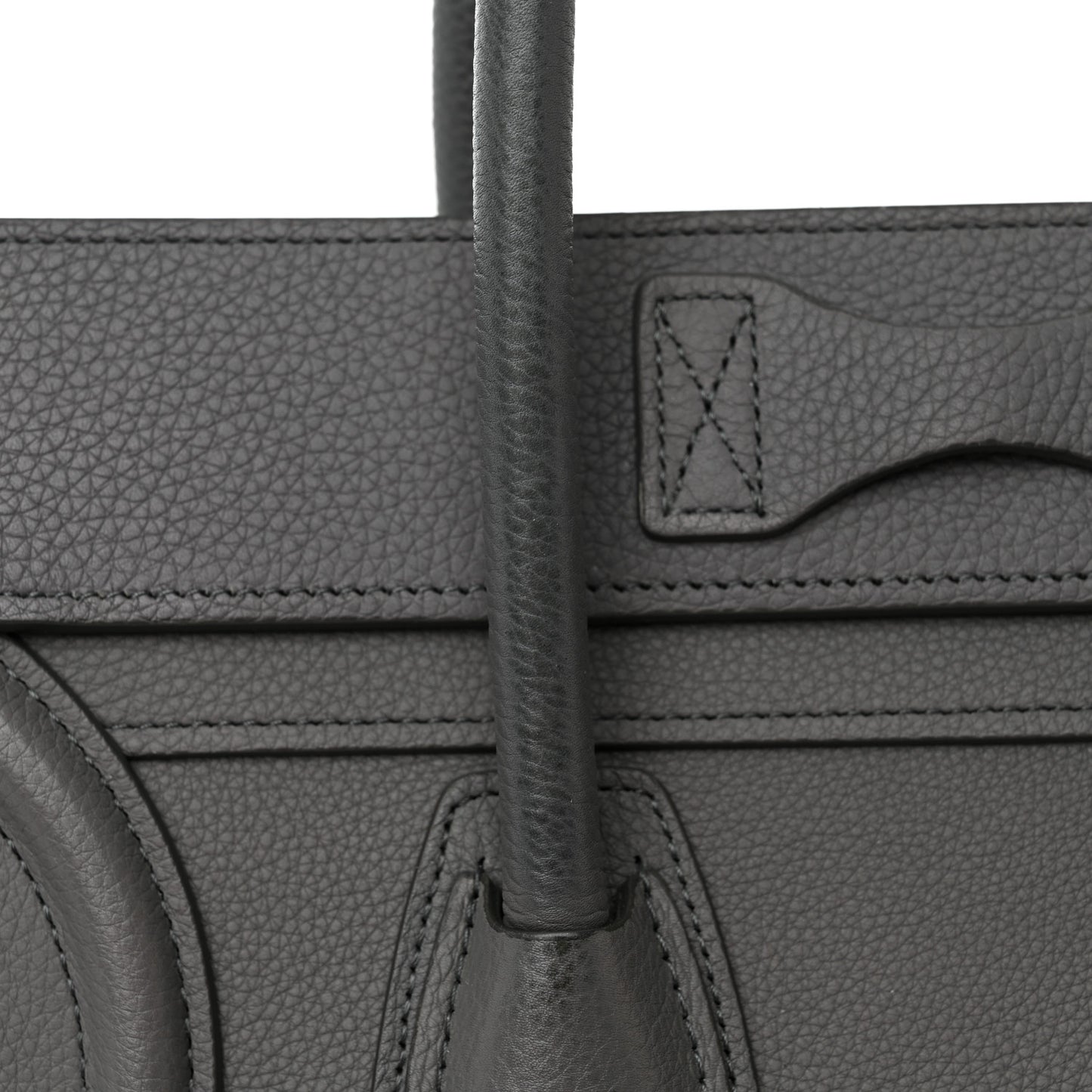Baby Drummed Calfskin Micro Luggage Kohl