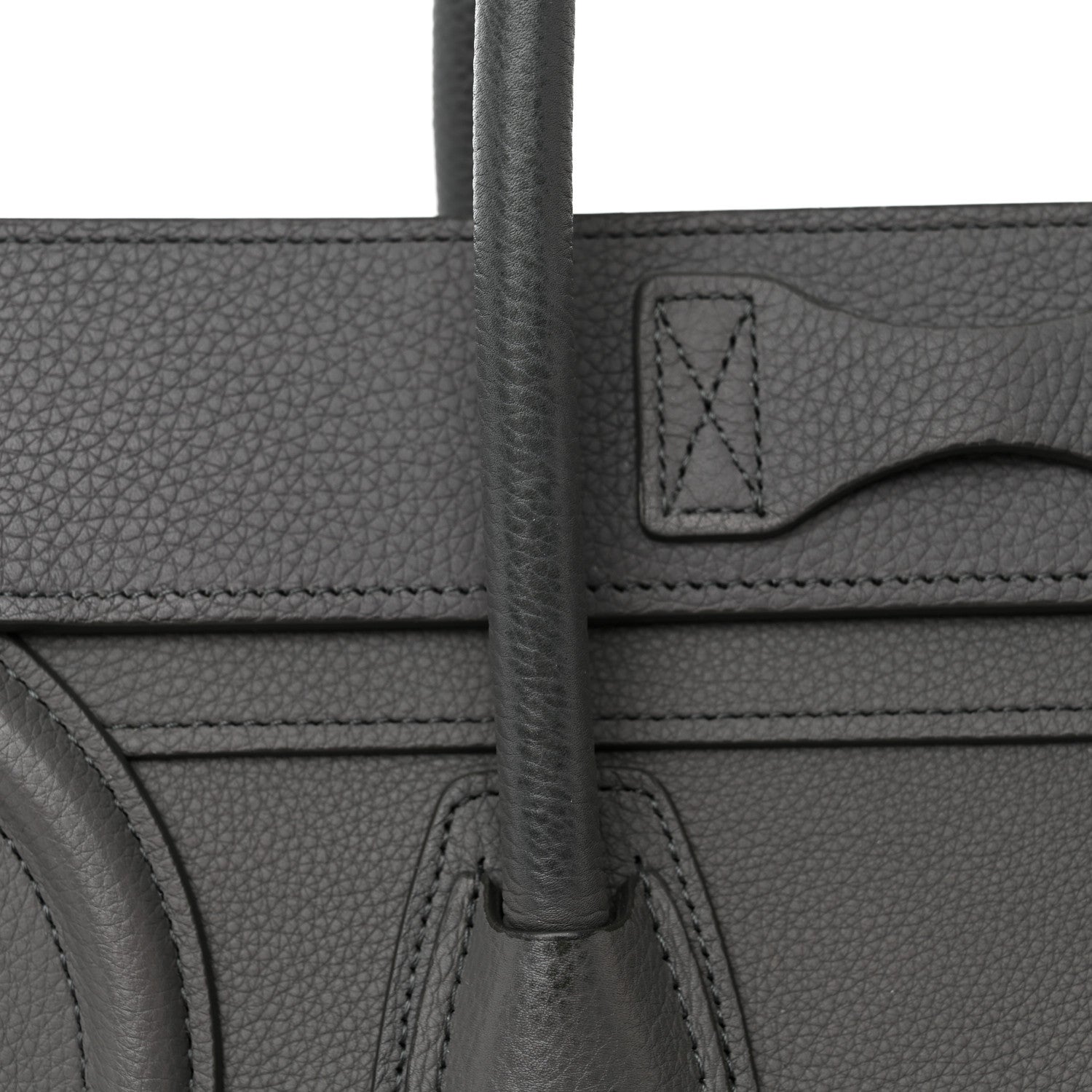 Celine Baby Drummed Calfskin Micro Luggage Kohl 12 of 13