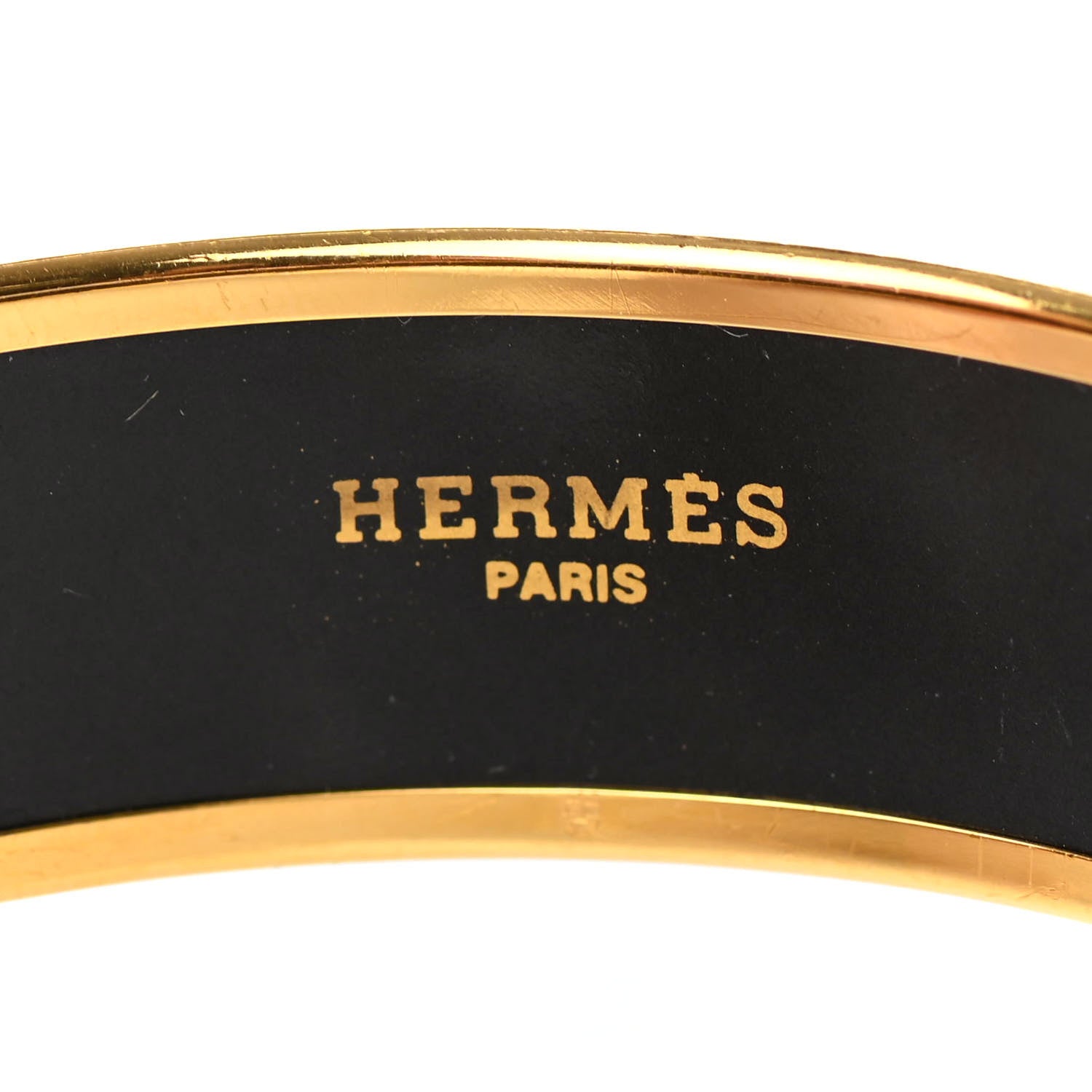 Hermes Enamel Printed Elephant Torana Wide Bracelet 65 Black 3 of 4