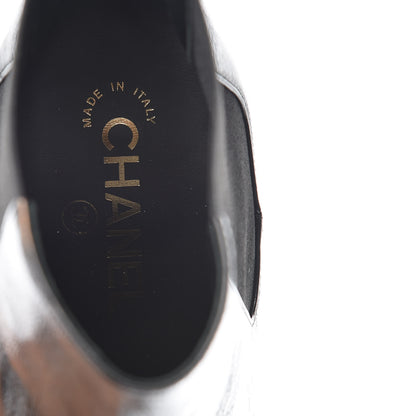 Chanel Crumpled Calfskin Camellia Short Boots 39.5 Black 5 of 10